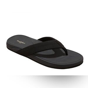 Goodfellow & Co Men’s Ian Comfort Flip Flops Black Faux Suade NWT